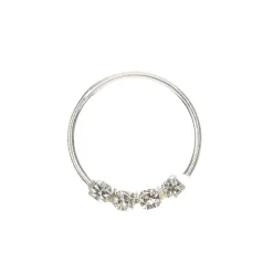 Claire's Bijoux Premium|Bijoux De Piercing-Anneau de nez avec strass couleur argenté