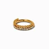 Claire's Bijoux Premium|Bijoux De Piercing-Anneau de nez 1,2 mm boules et strass en titane couleur dorée