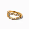 Claire's Bijoux Premium|Bijoux De Piercing-Anneau de nez 0,8 mm double rang de strass en titane couleur dorée