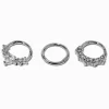 Claire's Bijoux Premium|Bijoux De Piercing-Anneau de nez septum couronne 1,2 mm couleur argentée - Lot de 3