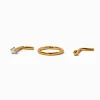 Claire's Bijoux De Piercing-Anneau et clous pour piercing de nez 1,0 mm en titane couleur dorée - Lot de 3