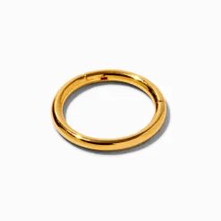 Claire's Bijoux De Piercing-Anneau pour piercing au cartilage à charnière 1,0 mm en titane couleur dorée