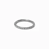 Claire's Clous D'oreilles|Bijoux Premium-Anneau pour piercing conque 1,2 mm en zircon cubique et acier inoxydable couleur argentée