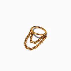 Claire's Bijoux Premium|Bijoux De Piercing-Anneau pour piercing de cartilage 1,0 mm acier inoxydable couleur dorée