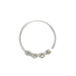 Claire's Bijoux Premium|Bijoux De Piercing-Anneau pour piercing de nez avec pierre ornementée 0,6 mm couleur argentée