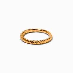 Claire's Bijoux De Piercing-Anneau pour piercing de nez tressé 1,0 mm en titane couleur dorée
