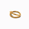 Claire's Bijoux De Piercing-Anneau pour piercing septum 1,0 mm double rang en titane couleur dorée