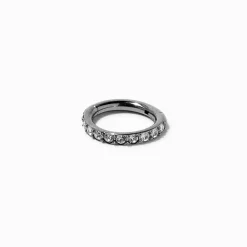 Claire's Bijoux De Piercing-Anneau pour piercing tragus 0,8 mm avec strass en titane couleur argentée