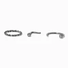 Claire's Bijoux De Piercing-Anneau torsadé et clous de nez 0,8 mm en titane couleur argentée - Lot de 3