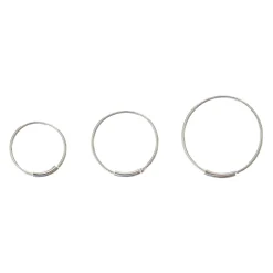 Claire's Bijoux Premium|Bijoux De Piercing-Anneaux de nez avec barre 0,6 mm de différentes tailles couleur argentée - Lot de 3