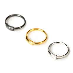 Claire's Bijoux De Piercing-Anneaux de nez avec barre 0,6 mm en métaux mixtes couleur argentée - Lot de 3