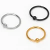 Claire's Bijoux Premium|Bijoux De Piercing-Anneaux de nez boule 0,8 mm couleur titanée en métaux mixtes - Lot de 3