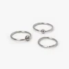 Claire's Bijoux De Piercing|Bijoux Premium-Anneaux de nez boules lisses 0,8 mm couleur titanée et couleur argentée - Lot de 3