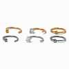Claire's Clous D'oreilles|Bijoux Premium-Anneaux de nez 0,8 mm avec zircon cubique en titane métaux mixtes - Lot de 6