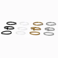Claire's Bijoux De Piercing-Anneaux et clous de piercing de nez aux designs variés 0,8 mm en BioFlex® - Lot de 12