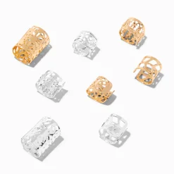 Claire's Barrettes Et Pinces-Anneaux pour cheveux en filigrane couleur dorée et couleur argentée - Lot de 8