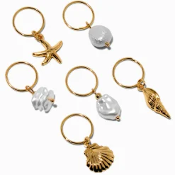 Claire's Barrettes Et Pinces-Anneaux pour cheveux icônes couleur dorée - Lot de 6