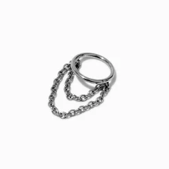 Claire's Bijoux De Piercing-Anneaux pour piercing au cartilage 1,0 mm chaîne couleur argentée