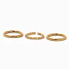 Claire's Bijoux De Piercing-Anneaux pour piercing de nez 1,0 mm lisses et torsadés en titane couleur dorée - Lot de 3