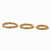 Claire's Bijoux De Piercing-Anneaux pour piercing de nez 1,0 mm aux motifs variés en titane couleur dorée - Lot de 3