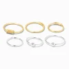 Claire's Bijoux Premium|Bijoux De Piercing-Anneaux pour piercing de nez perlés 0,6 mm couleur argentée en métaux mixtes - Lot de 6