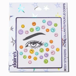Claire's Paillettes Et Bijoux De Peau-Autocollants pour le visage, visages souriants