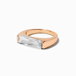 Claire's Bagues-Bague audacieuse avec baguette moderne couleur dorée