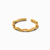 Claire's Bagues-Bague d'orteil ondulée en acier inoxydable couleur dorée
