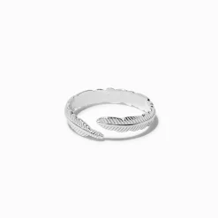 Claire's Bagues|Bijoux Premium-Bague d'orteil plume couleur argentée C LUXE by Claire’s