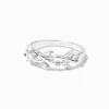 Claire's Bagues-Bague motif feuille de vigne décorée couleur argentée