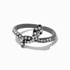 Claire's Bagues-Bague nouée serpent avec strass couleur hématite