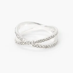 Claire's Bagues-Bague ornée d’un design entrecroisé couleur argentée
