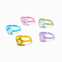 Claire's Bagues-Bagues avec strass arc-en-ciel Claire's Club - Lot de 5