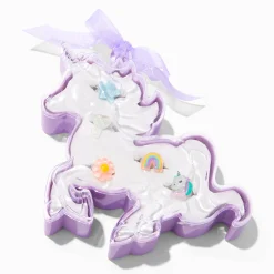 Claire's Bagues-Bagues dans un coffret licorne lilas Claire's Club - Lot de 5