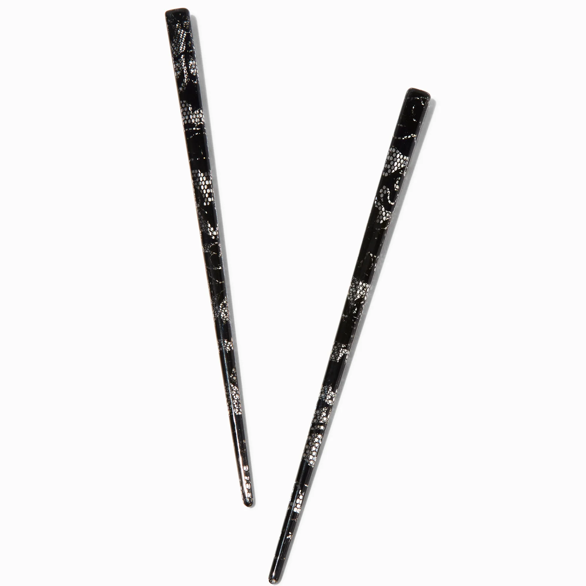 Claire's Accessoires Coiffure-Baguettes à cheveux façon dentelle noires - Lot de 2