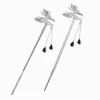 Claire's Accessoires Coiffure-Baguettes à cheveux papillon couleur argentée - Lot de 2