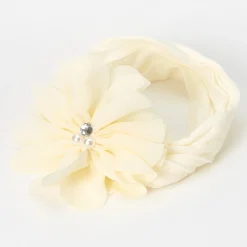 Claire's Bandeaux Et Serre-têtes-Bandeau à fleur en mousseline couleur ivoire Claire's Club