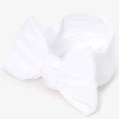 Claire's Bandeaux Et Serre-têtes-Bandeau à nœud côtelé en nylon Claire's Club - Blanc