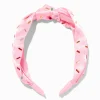 Claire's Bandeaux Et Serre-têtes-Bandeau rose noué avec strass vermicelles
