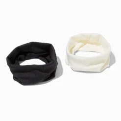 Claire's Bandeaux Et Serre-têtes-Bandeaux couleur ivoire et noir - Lot de 2