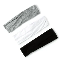 Claire's Bandeaux Et Serre-têtes-Bandeaux en jersey noir, blanc et gris - Lot de 3