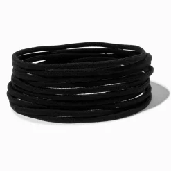 Claire's Bandeaux Et Serre-têtes-Bandeaux élastiques pelucheux noirs - Lot de 8