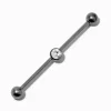 Claire's Bijoux De Piercing-Barre industrielle 1,6 mm strass en titane couleur argentée