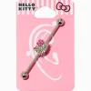 Claire's Bijoux De Piercing-Barre industrielle 1,6 mm visage strass Hello Kitty®