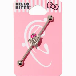 Claire's Bijoux De Piercing-Barre industrielle 1,6 mm visage strass Hello Kitty®
