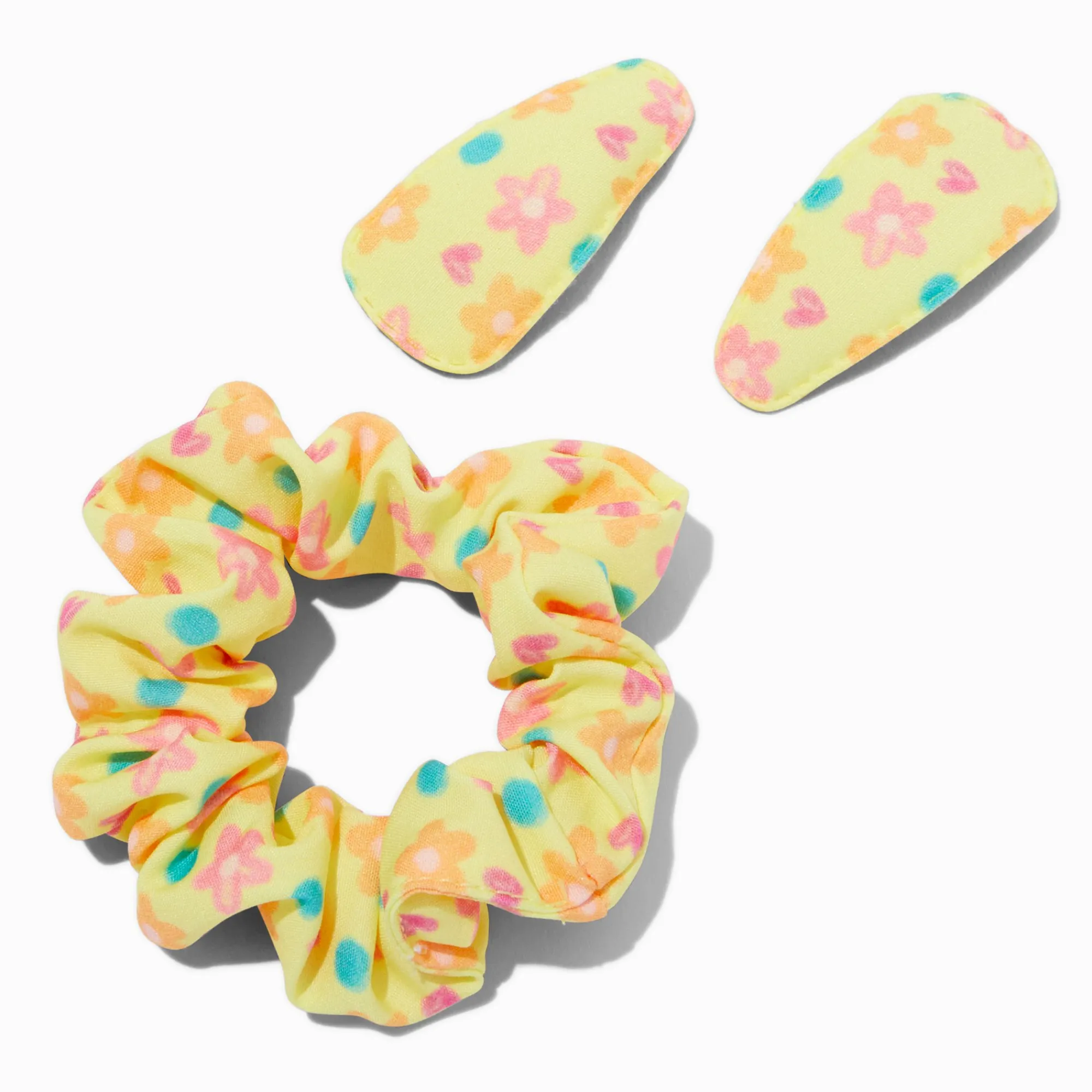Claire's Noeuds Pour Cheveux|Chouchous-Barrette et chouchou fleur jaune Claire's Club - Lot de 3