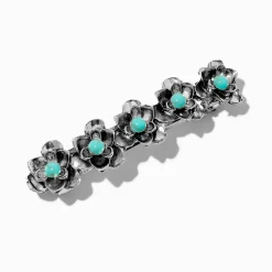 Claire's Barrettes Et Pinces-Barrette à fleur en turquoise d'imitation western cowgirl