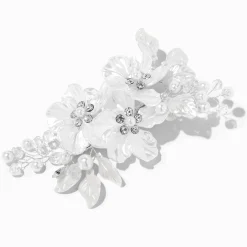 Claire's Barrettes Et Pinces-Barrette florale nacrée couleur argentée