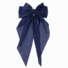 Claire's Noeuds Pour Cheveux|Barrettes Et Pinces-Barrette à longs pans avec nœud bleu marine