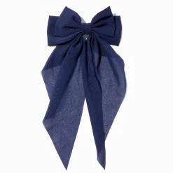 Claire's Noeuds Pour Cheveux|Barrettes Et Pinces-Barrette à longs pans avec nœud bleu marine
